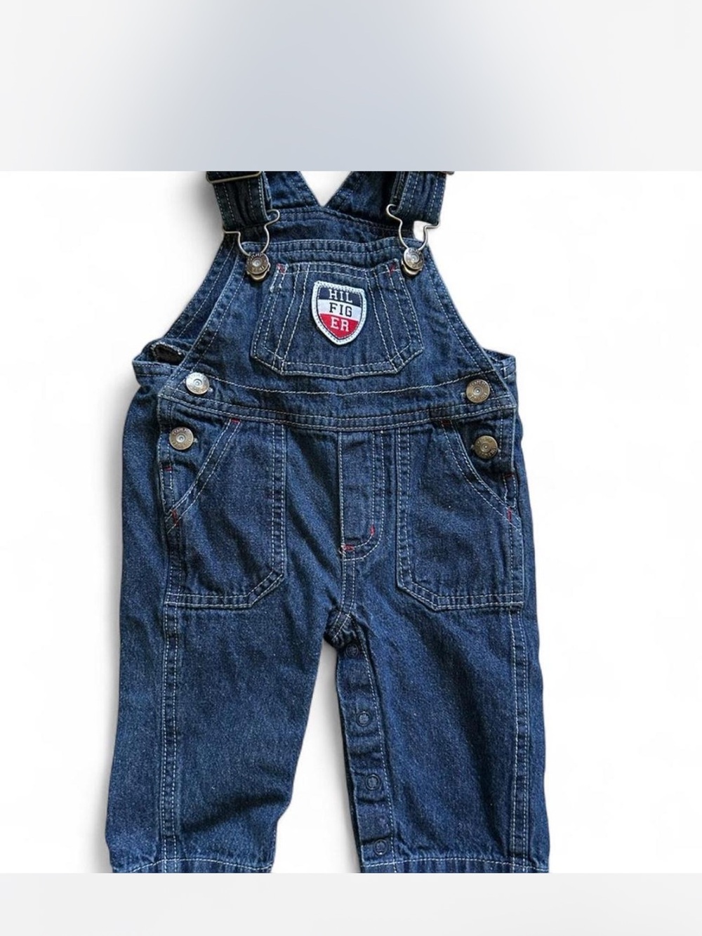 Tommy Hilfiger Dark Blue Denim Baby Overalls